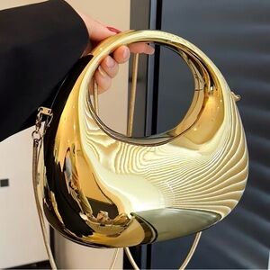 Golden Acrylic Sideback Bag Chain Shoulder Bag